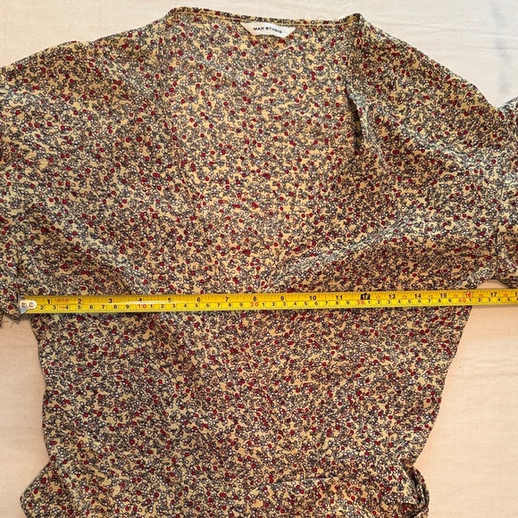 Max Studio Women's Yellow Red Floral High-Low Wrap Dress Size M - Picture 11 of 12